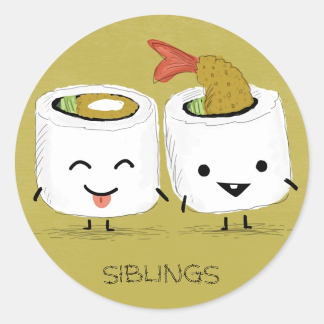 Adesivo Irmãos de Sushi (Frente)