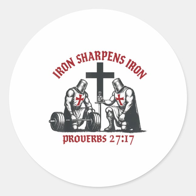 Adesivo Iron Sharpens Iron Bible Scripture Christian Gym W (Frente)