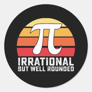 Adesivo Irracional, Mas Bem Arredondado Pi Day Math Vintag