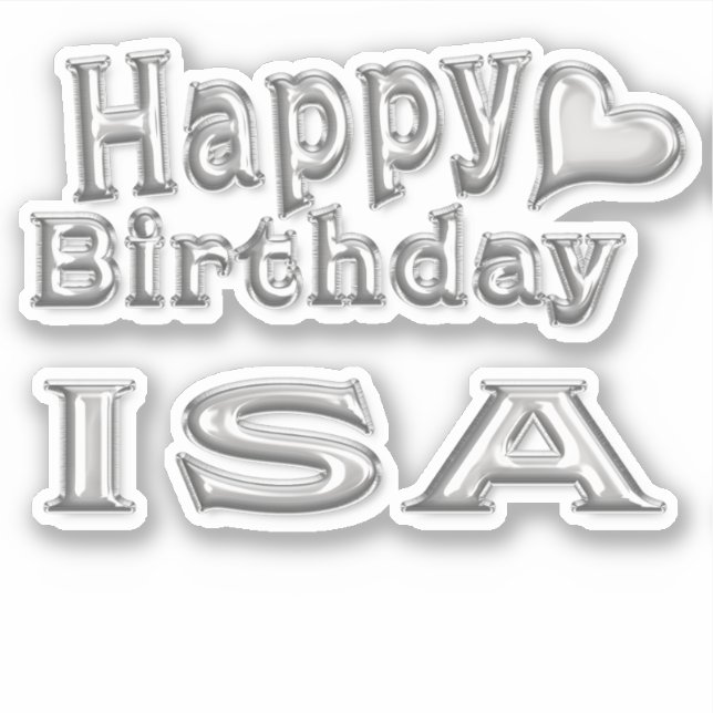 Adesivo Isa Happy Birthday silver Aufkleber Sticker (Frente)