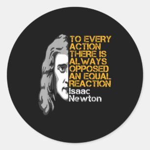 Adesivo Isaac Newton Ação E Reação Quo Inspiracional