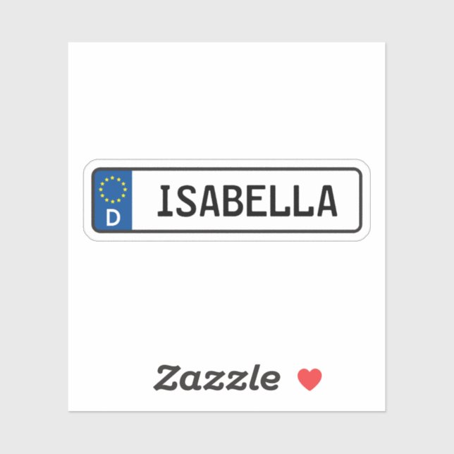 Adesivo Isabella German Car Licate Plate (Folha)