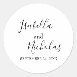 Adesivo Isabella Simples Casamento de Caligrafia Moderna