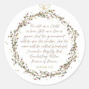 Adesivo Isaías 9:6 Versículo da Bíblia de Natal