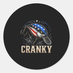 Adesivo Isca de pesca patriótica divertida cranky bandeira