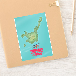 Adesivo Ishigaki Okinawa, Japão mapa