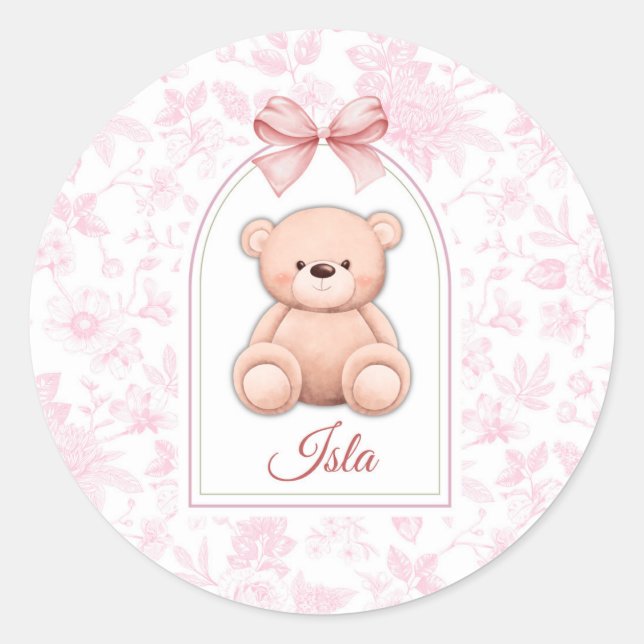 Adesivo Isla | Design de Enfermeiro de Urso Rosa Personali (Frente)