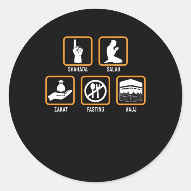 Adesivo Islam Shahada Salah Hajj Meca Allah Oferta Muçulma (Frente)