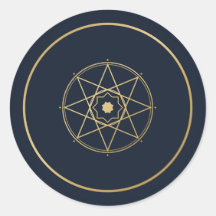 Adesivo Islâmico Geométrico Azul Marinho Dourado