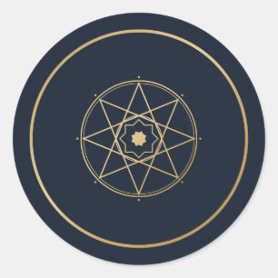 Adesivo Islâmico Geométrico Azul Marinho Dourado