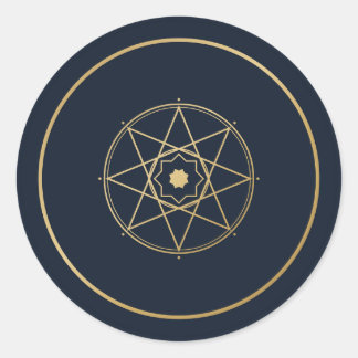 Adesivo Islâmico Geométrico Azul Marinho Dourado