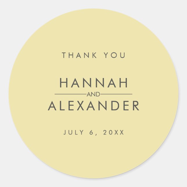 Adesivo Island Citrus Yellow Wedding Favor Stickers (Frente)