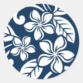 ADESIVO ISLAND PLUMERIA (MARINHO) CLÁSSICO ROUND STICKER