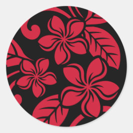 ADESIVO ISLAND PLUMERIA (PRETO/VERMELHO) CLÁSSICA ROUND ST