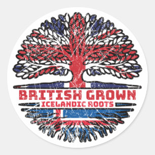 Adesivo Islândia British Tree Roots Flag