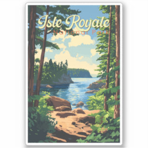 Adesivo Isle Royale National Park Ilustration Viagem Art