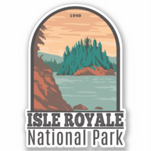 Adesivo Isle Royale National Park Michigan Vintage