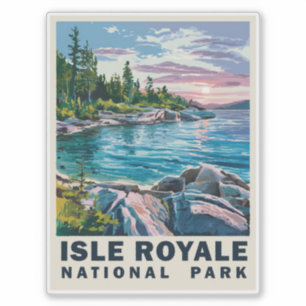 Adesivo Isle Royale National Park Watercolor Vintage Art