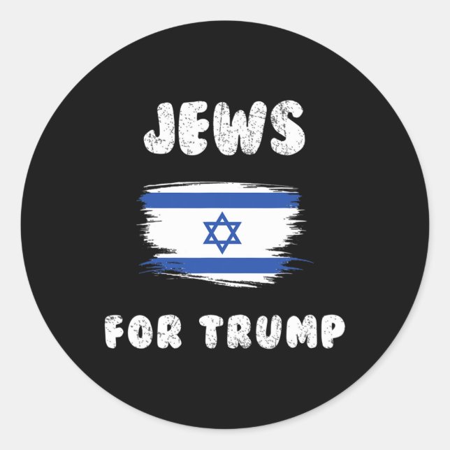 Adesivo Israel Bandeira Judeus para Trump (Frente)