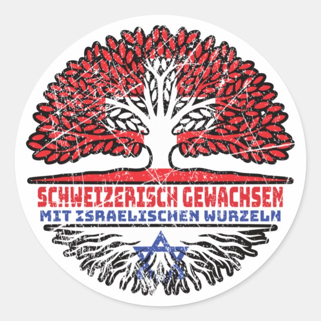 Adesivo Israel Israelisch Schweizer Schweiz Baum Wurzel (Frente)