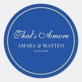 Adesivo Isso É Amor Casamento Italiano Vintage Script Azul