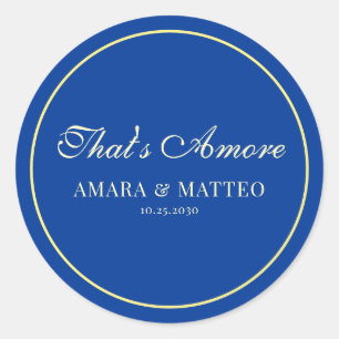 Adesivo Isso É Amor Casamento Italiano Vintage Script Azul