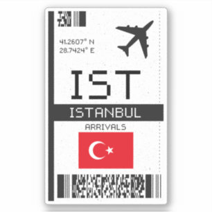 Adesivo IST Istambul Embarque Passagem - Turquia Viagem