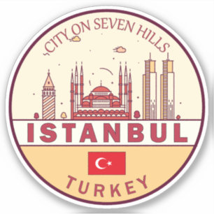 Adesivo Istambul Turquia Cidade Skyline Emblem