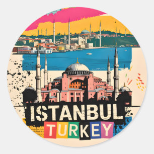Adesivo Istambul Turquia Hagia Sophia Arte Pop Retro Viage