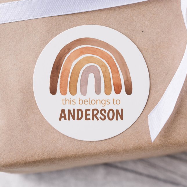 Adesivo "Isto Pertence A..." Nome Terrestre do Arco-Íris (Criador carregado)