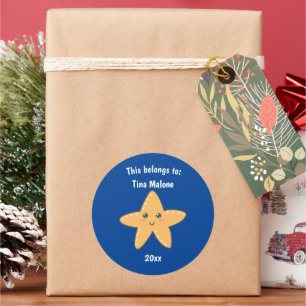 Adesivo Isto pertence a Roxo de Starfish da Escola