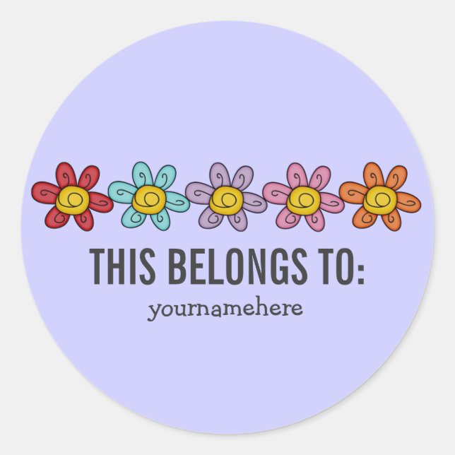 Adesivo ISTO PERTENCE A Vinhetas da Flor da Porta (Frente)