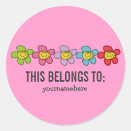 Adesivo ISTO PERTENCE A Vinhetas da Flor da Porta