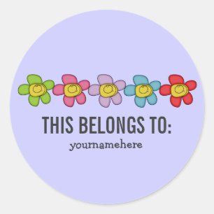 Adesivo ISTO PERTENCE A Vinhetas da Flor da Porta