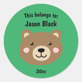 Adesivo Isto pertence ao Green do Urso Marrom da Escola