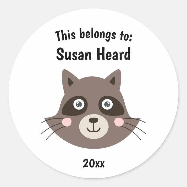 Adesivo Isto pertence ao guaxinim da escola (Frente)