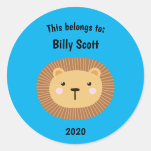Adesivo Isto pertence ao Lion School Face Blue