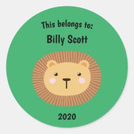 Adesivo Isto pertence ao Lion School Face Green