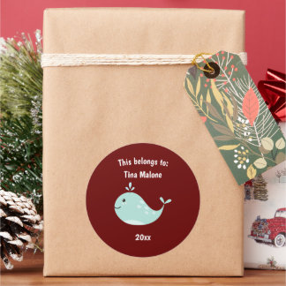 Adesivo Isto pertence ao Maroon da Baleia da Escola