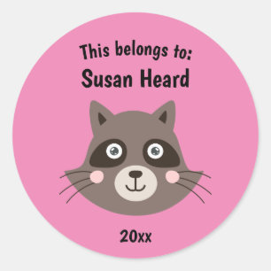 Adesivo Isto pertence ao Rosa-guaxinim da Escola