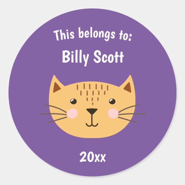 Adesivo Isto pertence ao Rosto de Gatinhos da Escola Ppl (Frente)