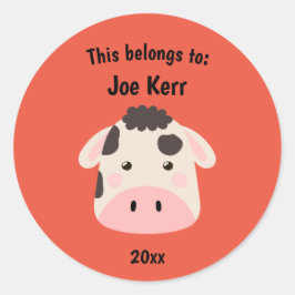 Adesivo Isto pertence ao Vermelho da Vaca Fresca da Escola