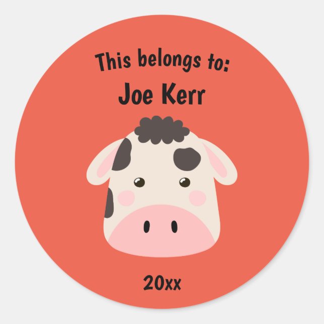 Adesivo Isto pertence ao Vermelho da Vaca Fresca da Escola (Frente)