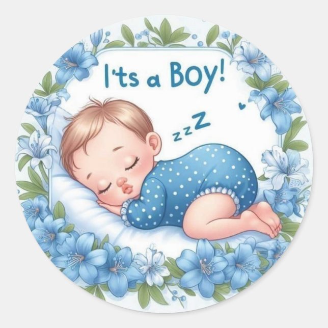 Adesivo It’s a Boy Baby Shower Sticker (Frente)