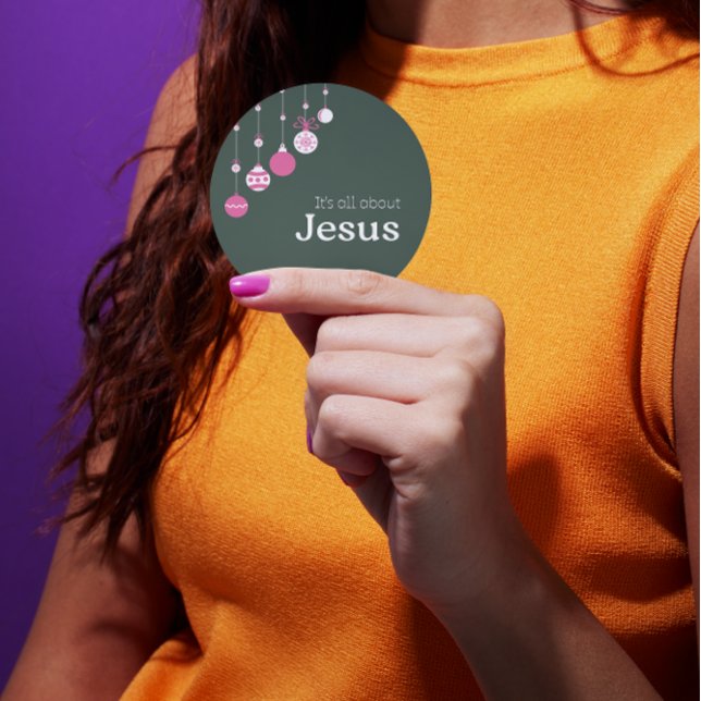 Adesivo It’s All About Jesus – Christmas Sticker (Green) (Criador carregado)