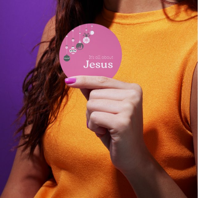 Adesivo It’s All About Jesus – Christmas Sticker (Pink) (Criador carregado)
