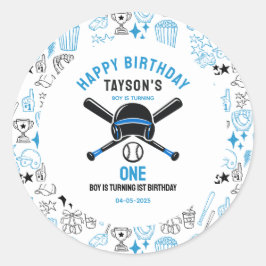 Adesivo It’s Game Time Baseball 1st Birthday – Fun Kids