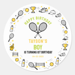 Adesivo It’s Game Time Tennis 1st Birthday – Fun Kids 