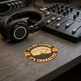 Adesivo It’s Not Clipping, It’s Character – Audio Engineer