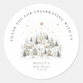 Adesivo It Takes a Village Snowy Whimsical Baby Shower